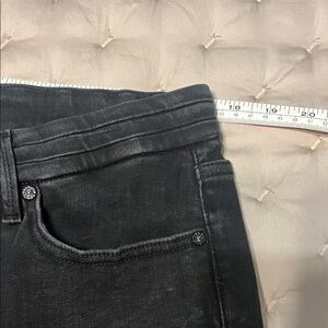 Buckle Black Coated Skinny Jeans - Black